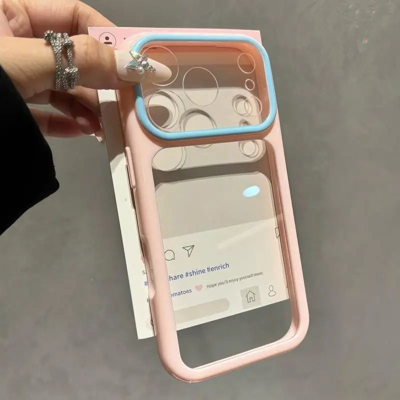 Coque Transparente Candy Color Contrastes — Ultra-Slim Antichoc iPhone 11 à 17 Pro Max