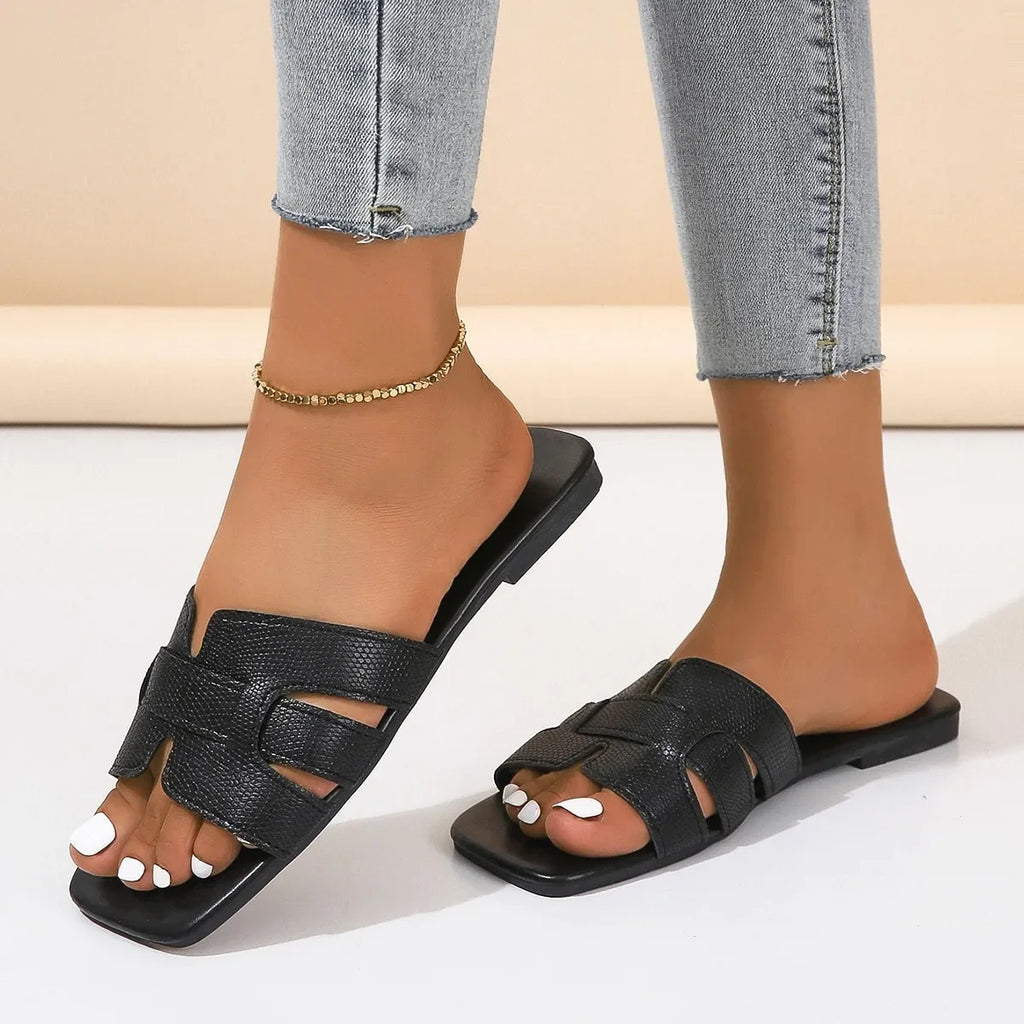 Sandales Plates Gladiator Géométrique Femme 2025 — Casual Polyvalentes Été