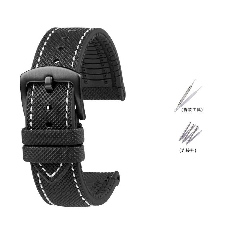 Bracelet de Montre en Caoutchouc – Compatible TAG Heuer F1 / Gulf / Aquaracer / Monaco – 20 à 24mm
