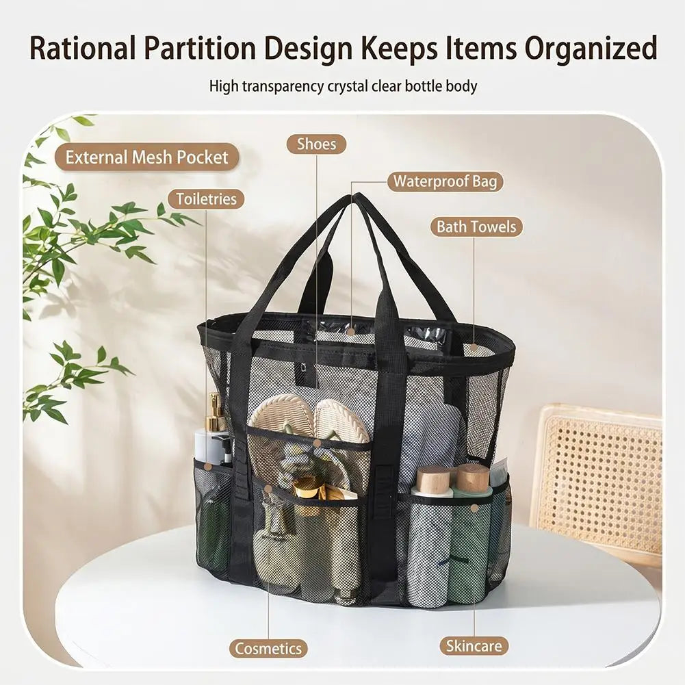 Sac de Plage Mesh – Grande Capacité, Pliable & Séchage Rapide