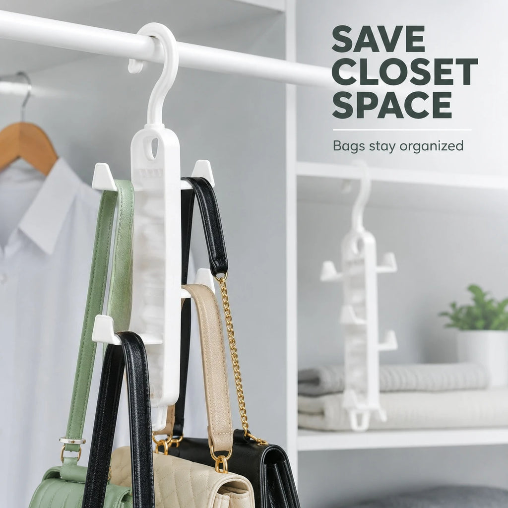 Rack Suspendu Porte-Sacs Armoire — Organiseur Chapeaux Écharpes Gain de Place