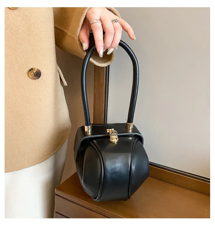 Sac Seau PU Couleur Unie Rétro — Sac À Main & Bandoulière Femme Tendance