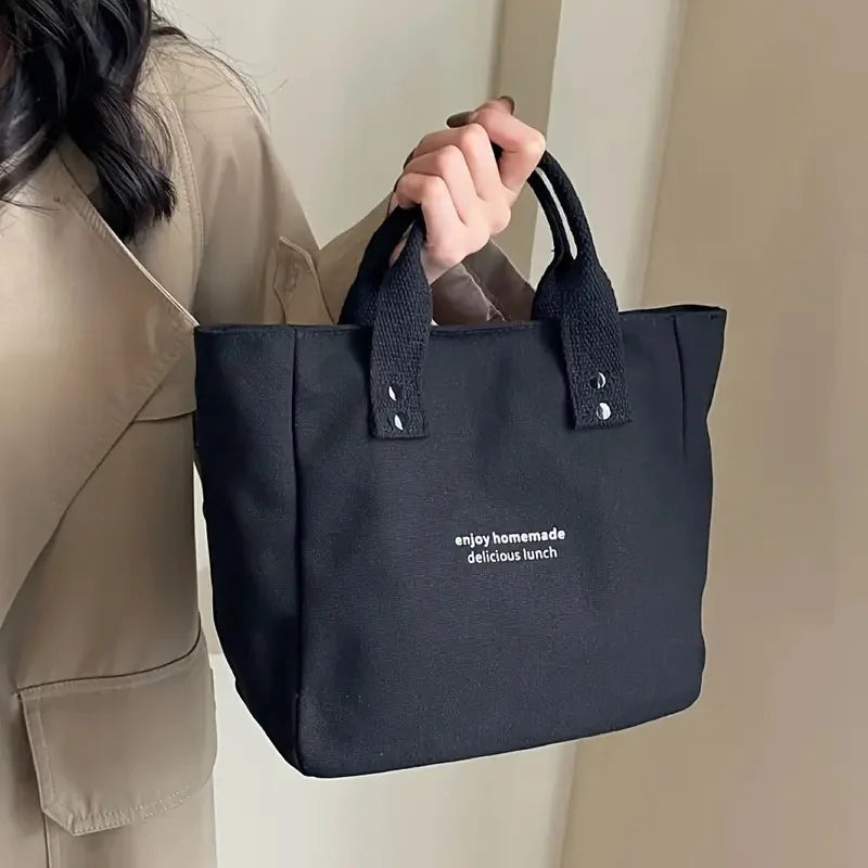 Tote Bag Canvas Classique Couleur Unie — Sac Épaule Femme Bureau Quotidien