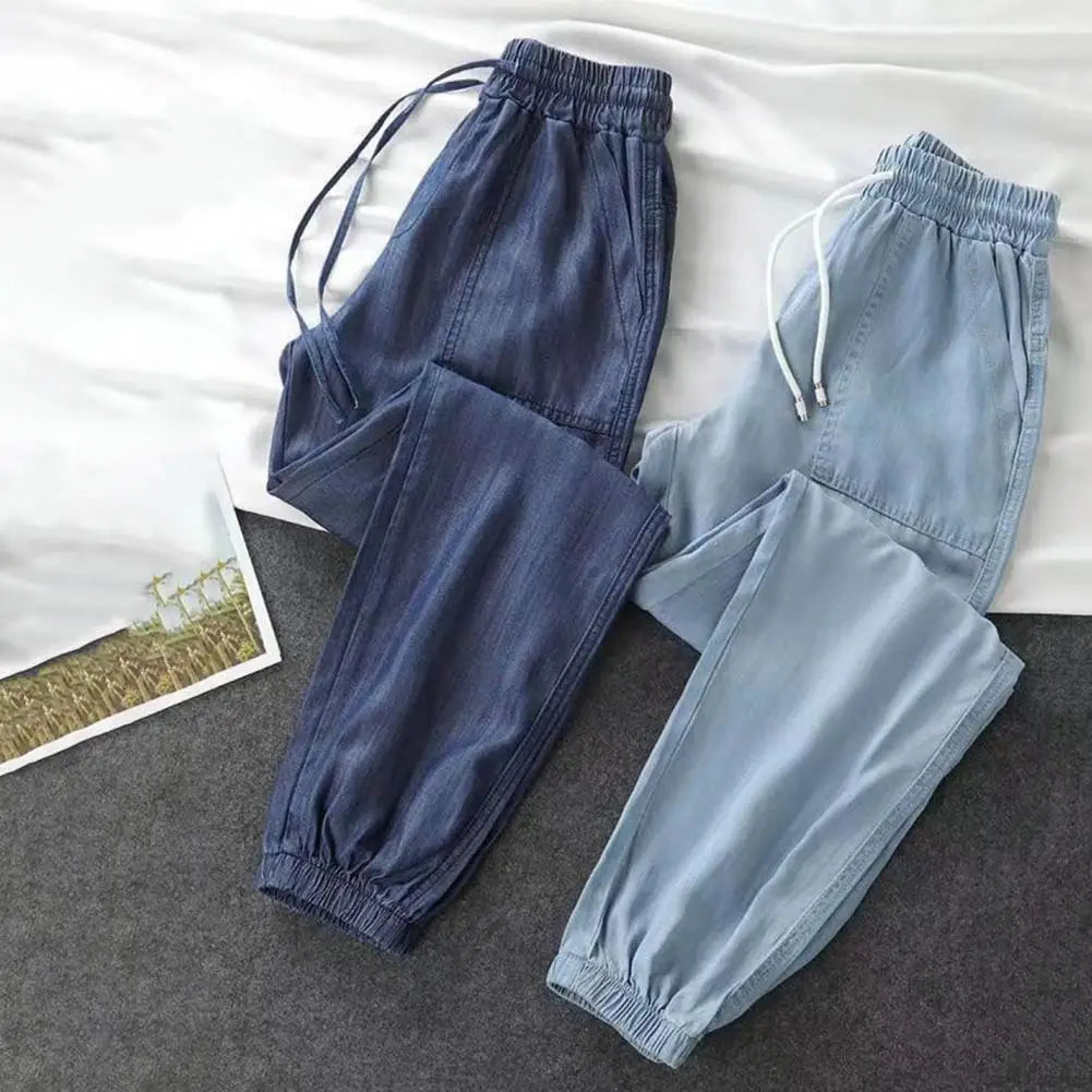 Pantalon Harem Denim Femme Taille Haute – Jean Ample Fluide 9/10