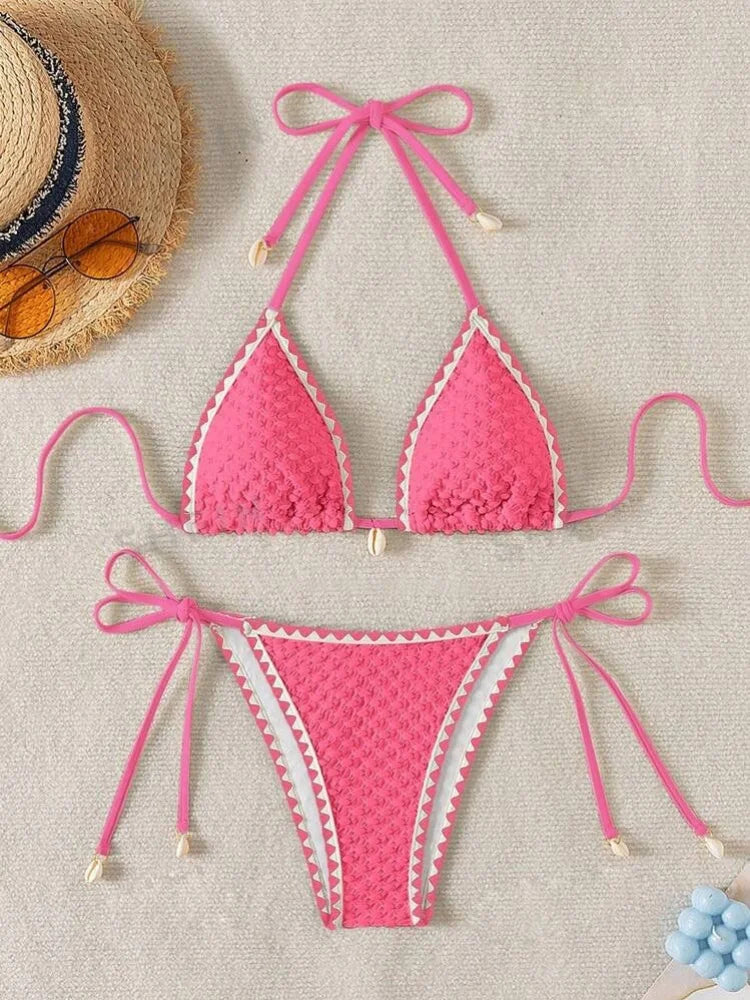 Bikini Push-Up Imprimé Tropical — Maillot 2 Pièces Femme Plage