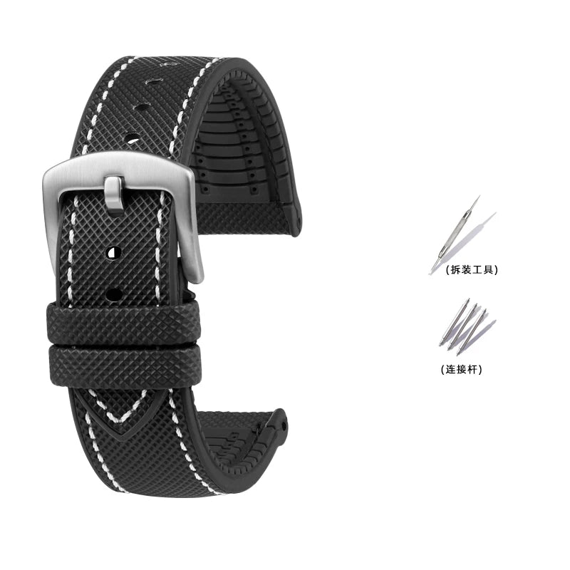 Bracelet de Montre en Caoutchouc – Compatible TAG Heuer F1 / Gulf / Aquaracer / Monaco – 20 à 24mm