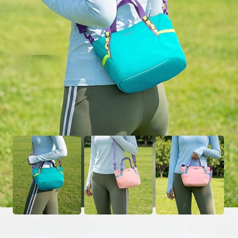 Sac Convertible Nylon Bicolore Léger — Tote Bag Bandoulière Épaule Femme