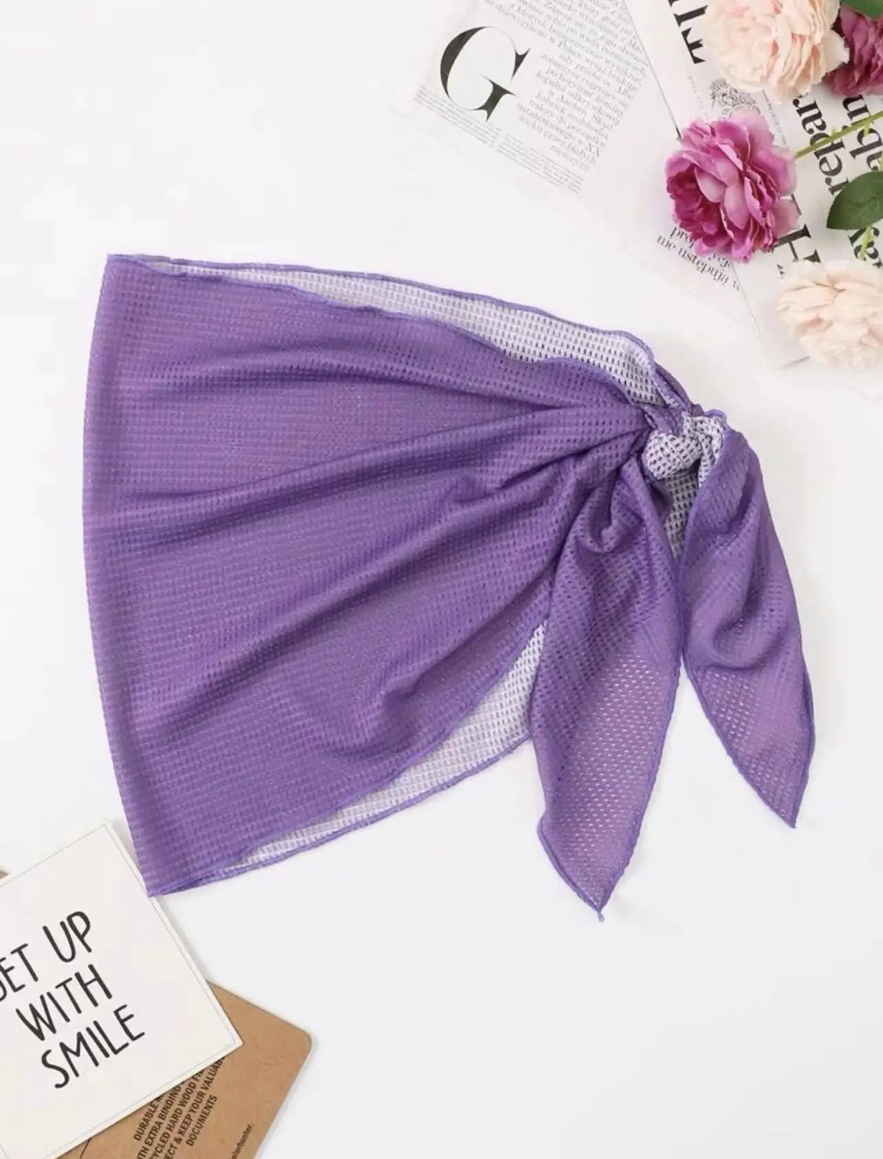 Jupe de Bain Femme Couleur Unie — Bas de Maillot Cover-Up Plage Été