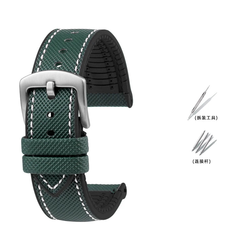 Bracelet de Montre en Caoutchouc – Compatible TAG Heuer F1 / Gulf / Aquaracer / Monaco – 20 à 24mm