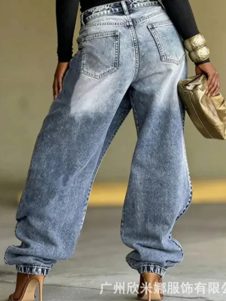 Jean Destroyé Jambe Droite Femme – Décontracté Cheville Lié Style Américain