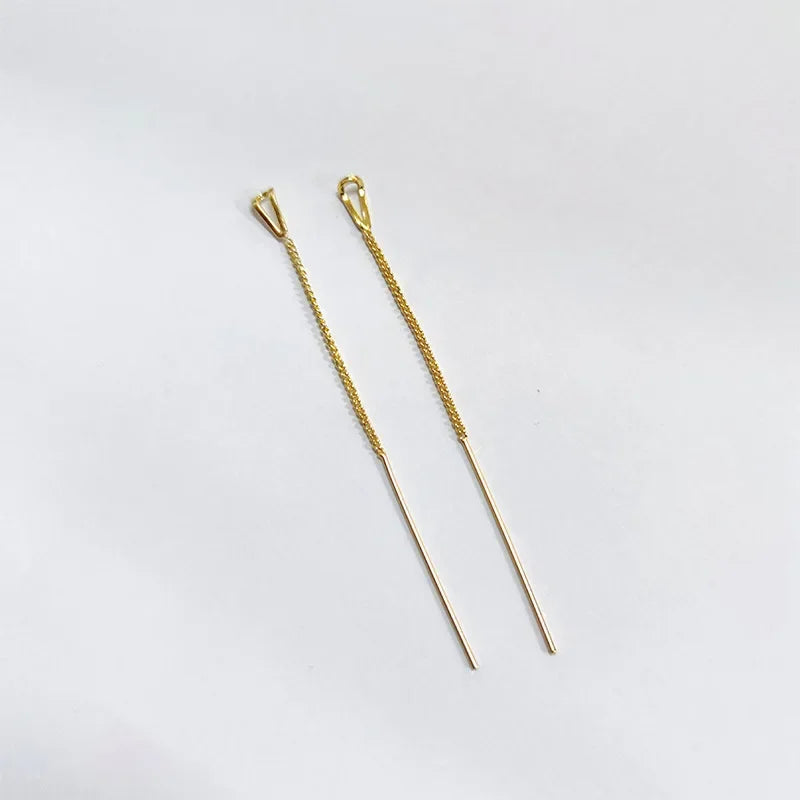 Boucles d'Oreilles Pendantes Zircon Cristal — Ear Line Rose Gold Femme