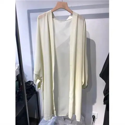 Paréo Cardigan Chiffon Femme — Cover-Up Plage Style Coréen, Anti-UV & Léger