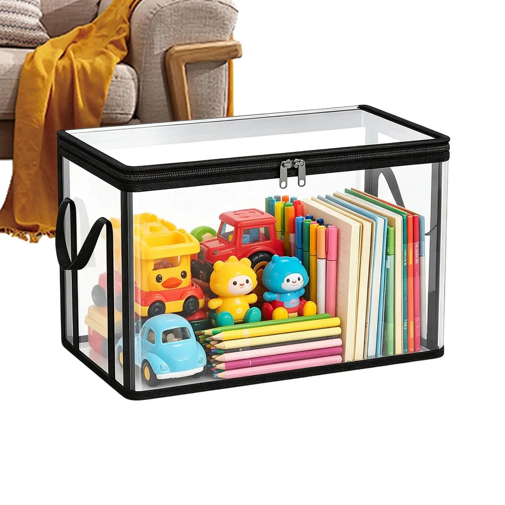 Boîte de Rangement Transparente Empilable en PVC – Grande Capacité