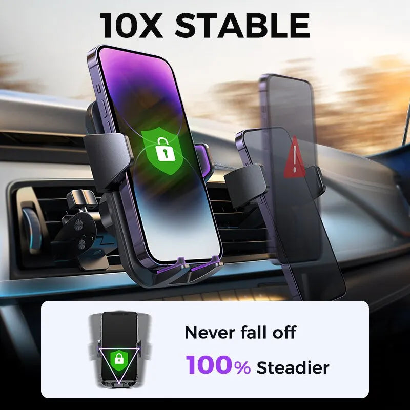 Support Voiture Universel pour Grille d'Aération — Rotation 360° Mains Libres