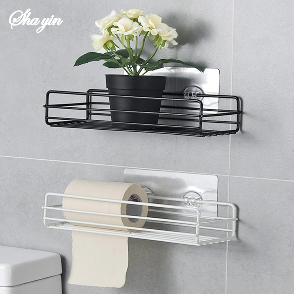 Étagère d'Angle Salle de Bain & Cuisine – En Fer, Sans Perçage