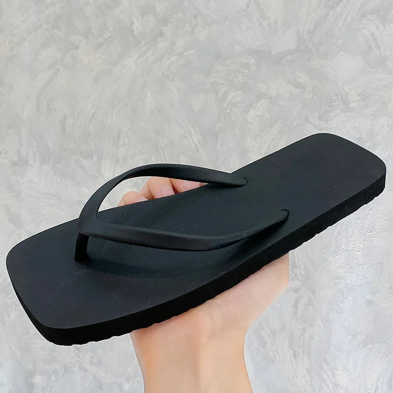 Tongs Couple Semelle Souple – Sandales Plage Couleur Unie Homme & Femme