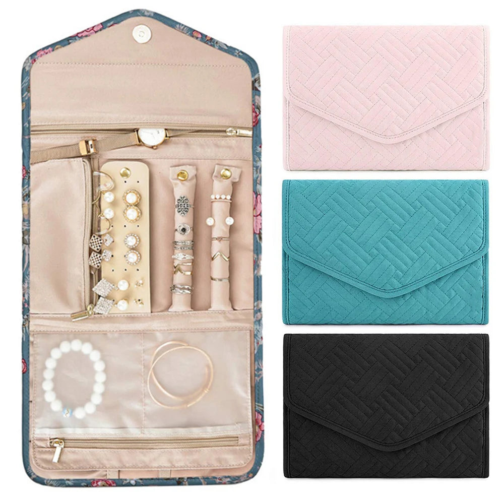 Organiseur Bijoux Voyage Pliable — 5 Compartiments