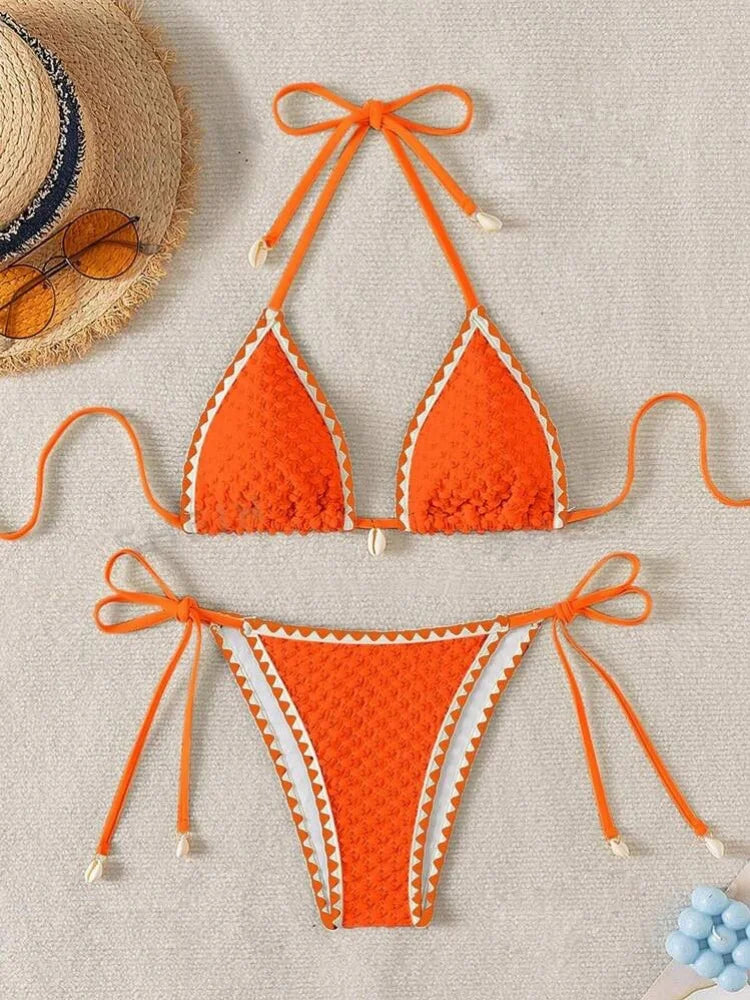 Bikini Push-Up Imprimé Tropical — Maillot 2 Pièces Femme Plage