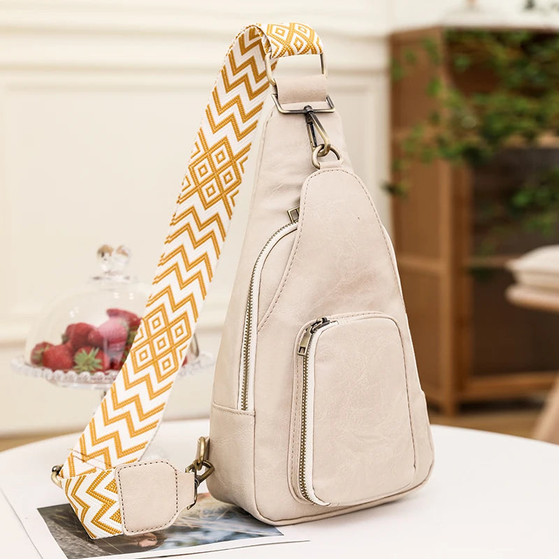 Sac Bandoulière Cuir PU — Sac Poitrine Imperméable Femme Casual