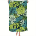 Serviette de Plage Feuilles Tropicales — Séchage Rapide, Anti-UV, Anti-Sable