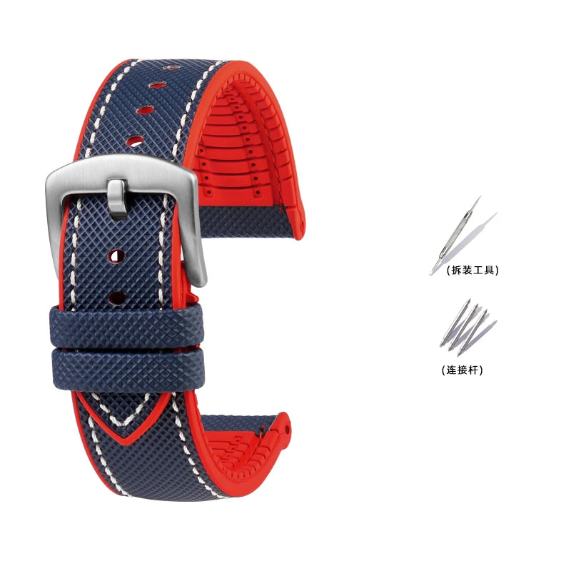Bracelet de Montre en Caoutchouc – Compatible TAG Heuer F1 / Gulf / Aquaracer / Monaco – 20 à 24mm