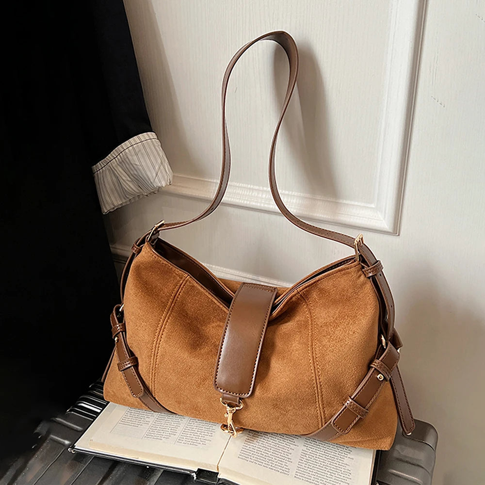Sac Bandoulière Daim Léopard Patchwork — Crossbody Souple Femme Tendance