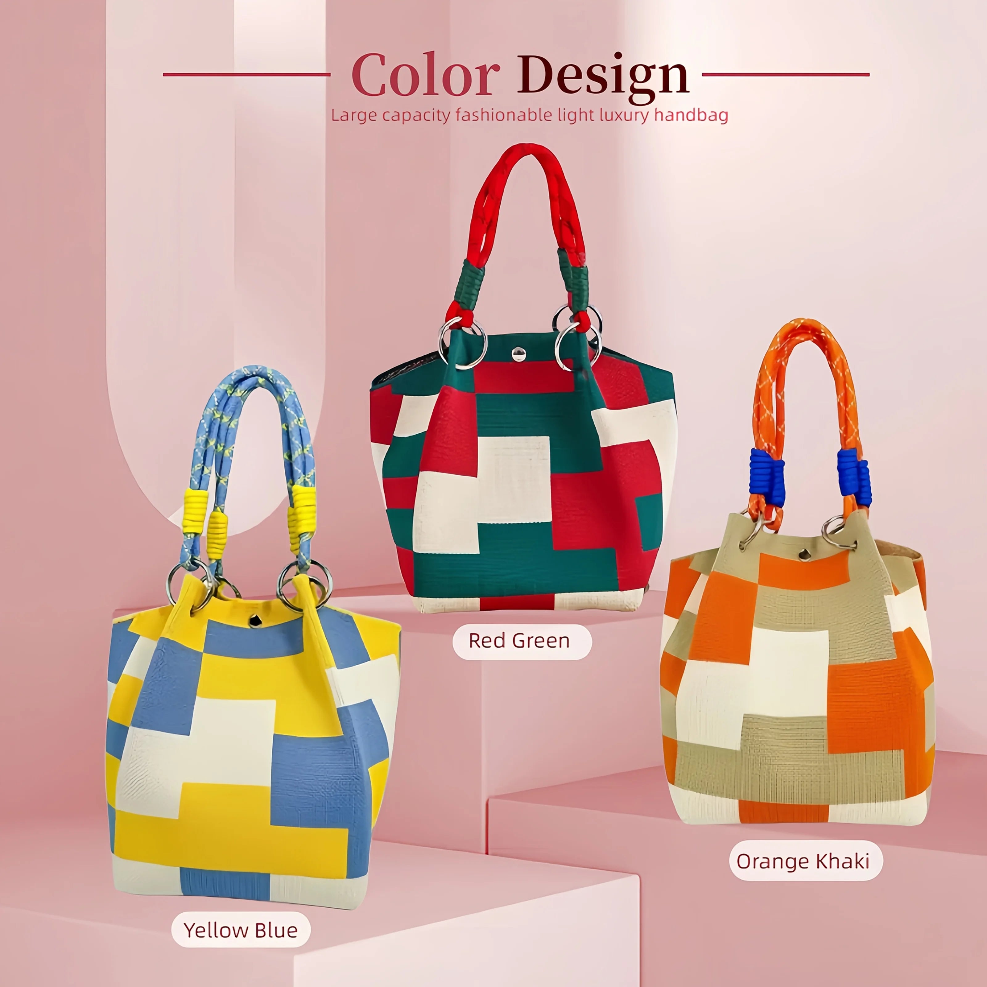 Sac Seau Sequins & Carreaux Bicolore — Sac À Main Léger Femme Bandoulière Amovible