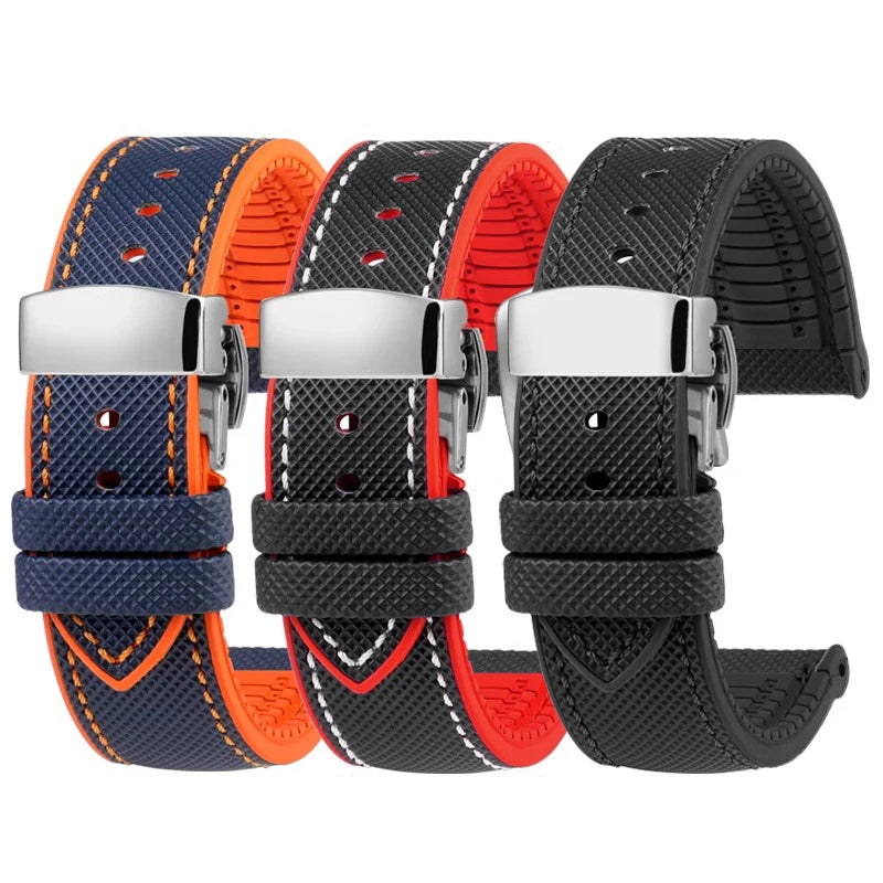 Bracelet de Montre en Caoutchouc – Compatible TAG Heuer F1 / Gulf / Aquaracer / Monaco – 20 à 24mm
