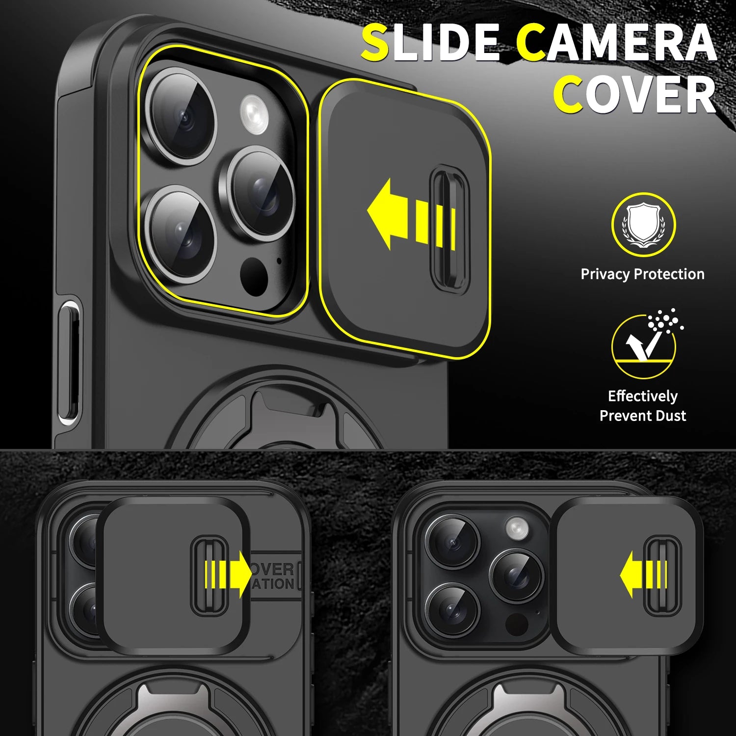 Coque Blindée MagSafe Slide Camera – Compatible iPhone 11 à 17 Pro Max