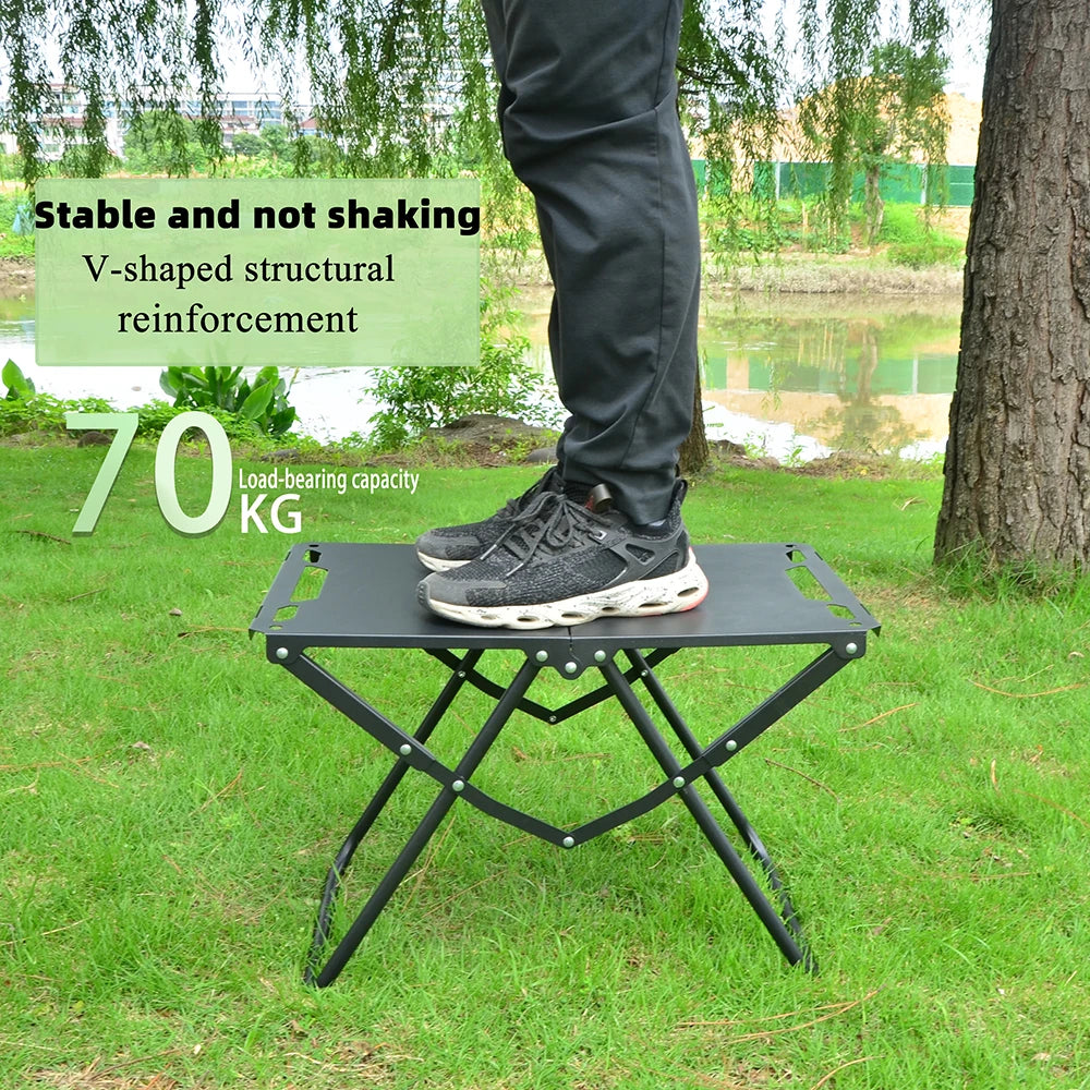 Table de Pique-Nique Pliable IGT — Table de Camping & Plage en Acier Carbone