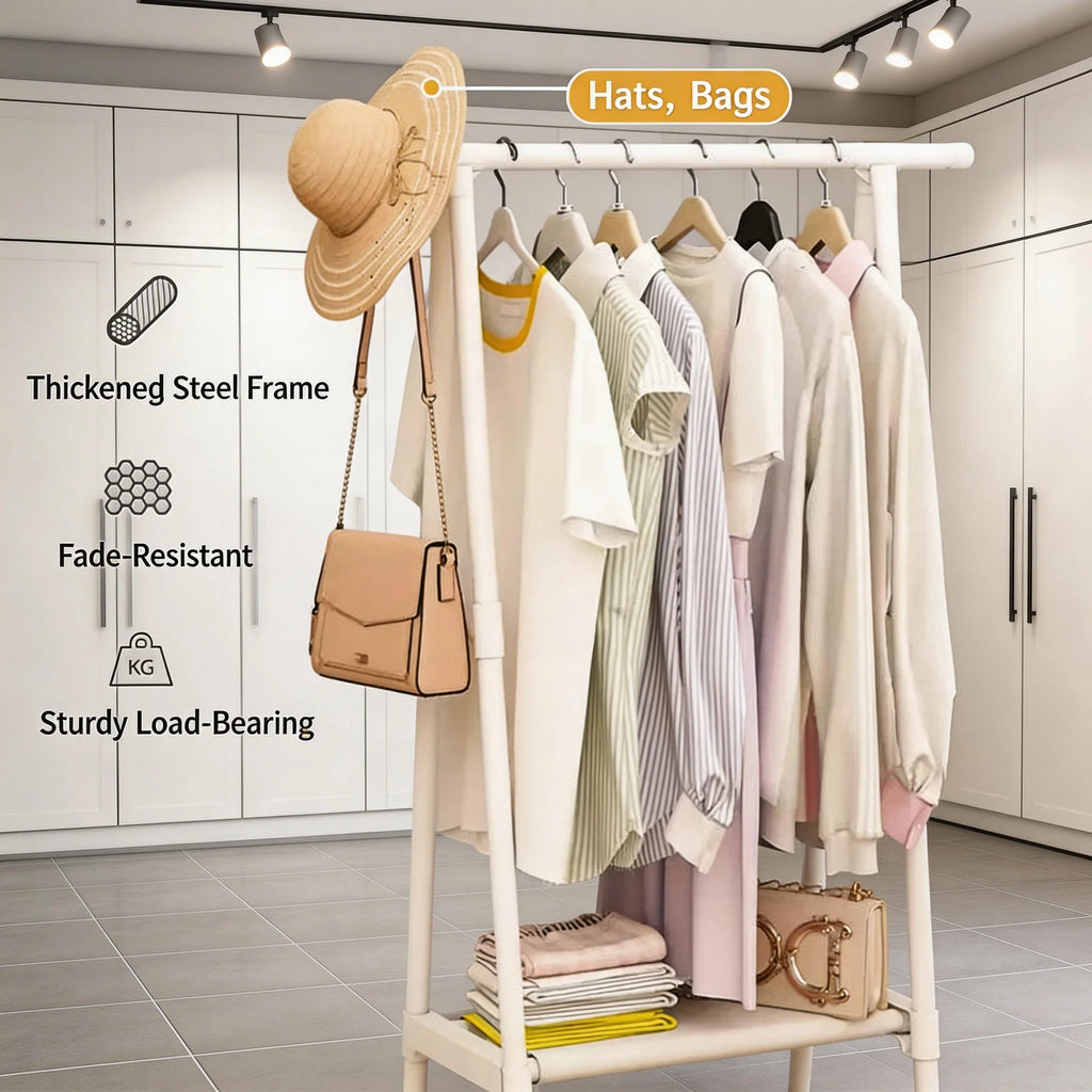Portant à Vêtements Multifonctionnel – Simple, Léger & Peu Encombrant