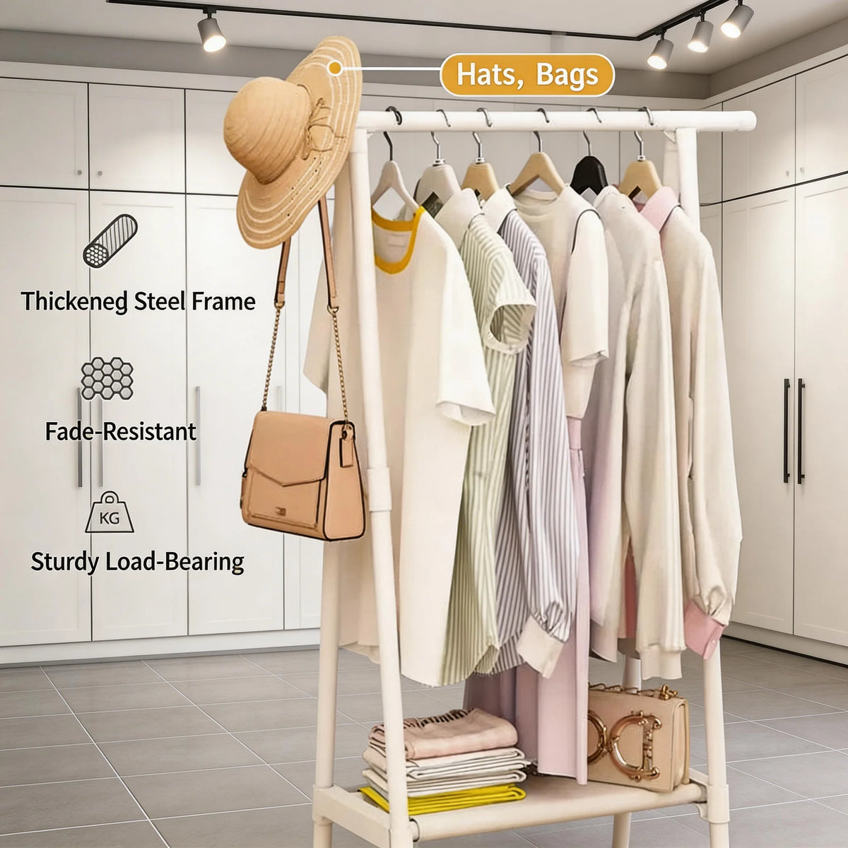 Portant à Vêtements Multifonctionnel – Simple, Léger & Peu Encombrant