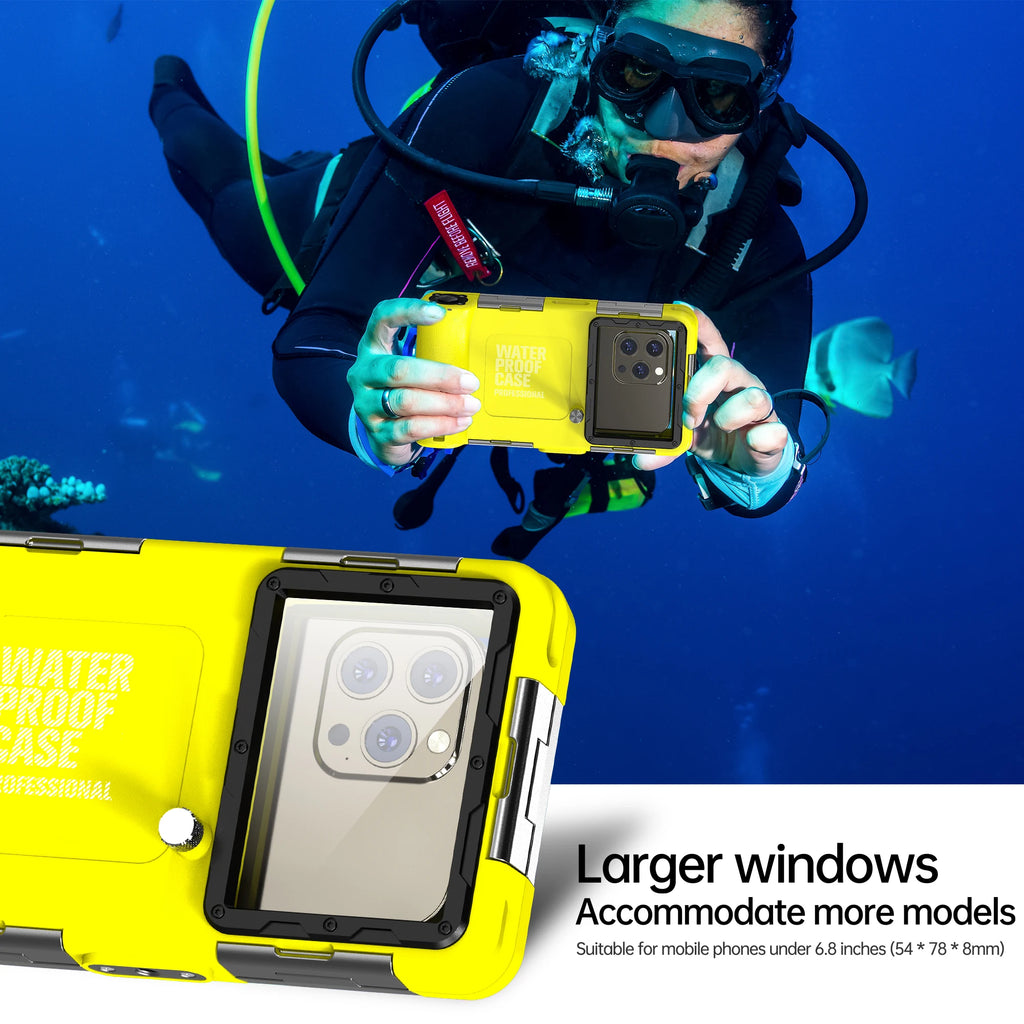 Étui Étanche Shellbox IP68 Multicolore 6,9" — 15m/50ft, Photo Plongée Professionnelle