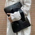 Sac À Main Cuir PU Motif Crocodile Grande Capacité — Sac Bandoulière Femme