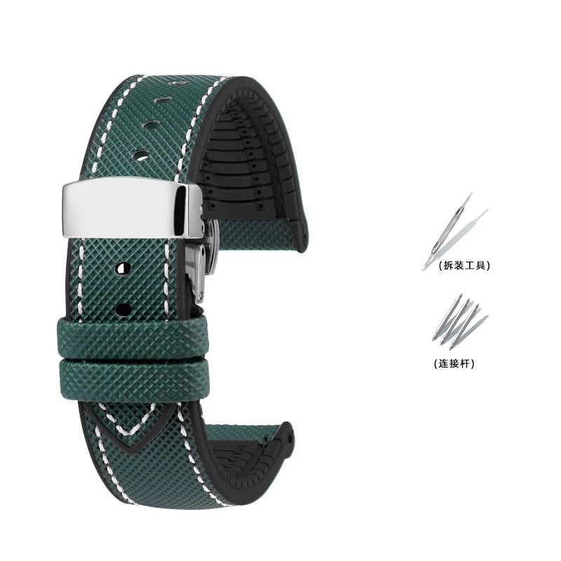 Bracelet de Montre en Caoutchouc – Compatible TAG Heuer F1 / Gulf / Aquaracer / Monaco – 20 à 24mm