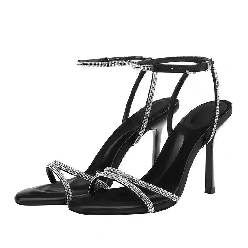 Sandales Talon Fin Sexy Femme 2025 — Bout Ouvert Brides Fines Soirée & Casual