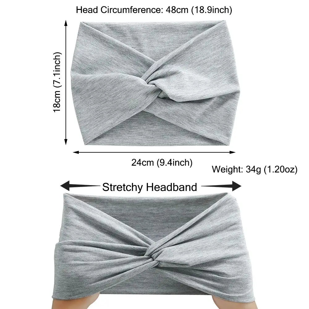 Bandeau Cheveux Torsadé Extra Large — Style Boho, 28 Coloris