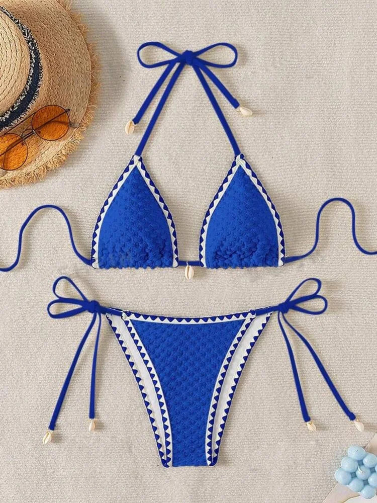 Bikini Push-Up Imprimé Tropical — Maillot 2 Pièces Femme Plage