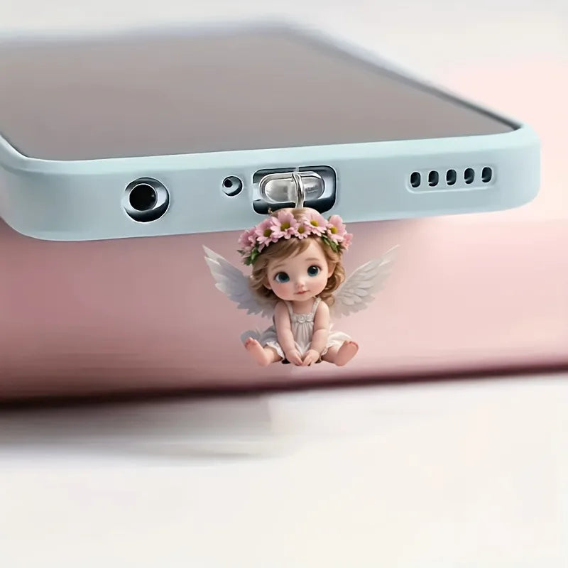 Bouchon Anti-Poussière Décoratif Ange & Papillon – Cache-Port iPhone & USB-C
