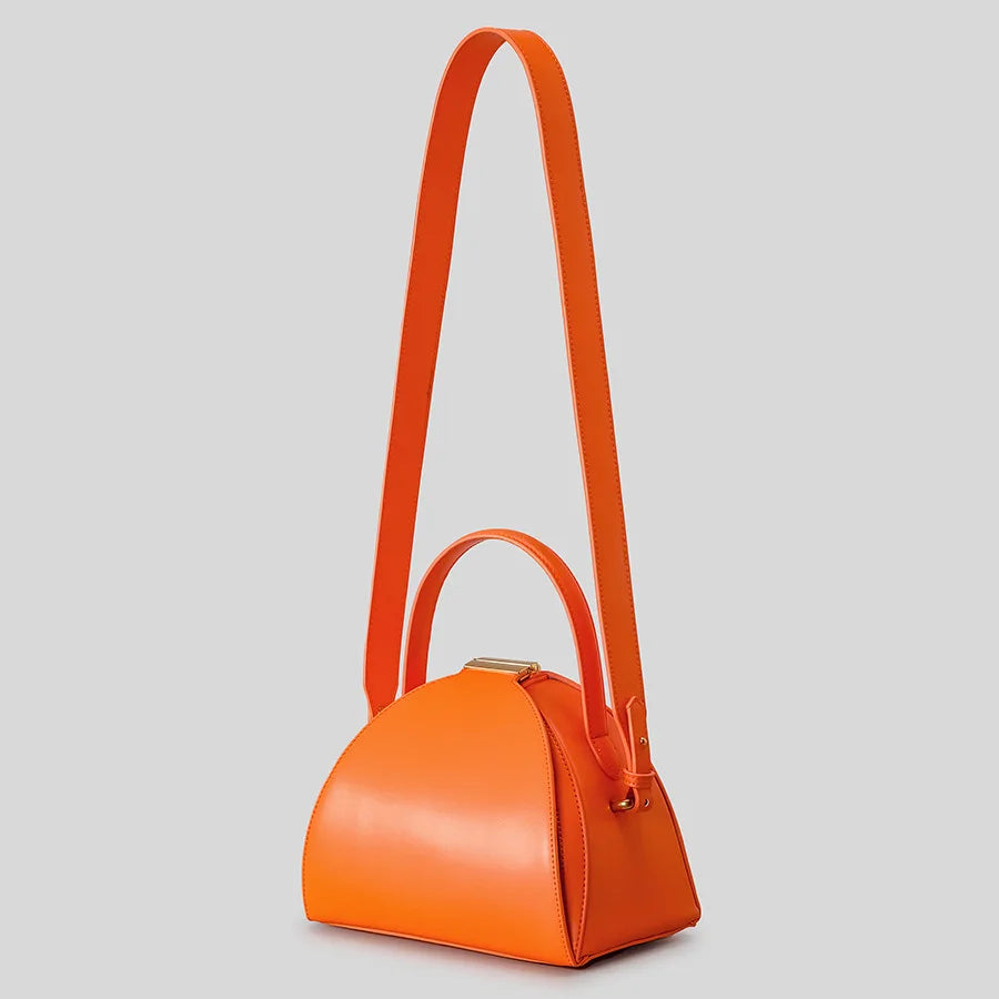 Sac Box Semi-Circulaire — Sac À Main Cuir Vegan PU Femme Forme Originale