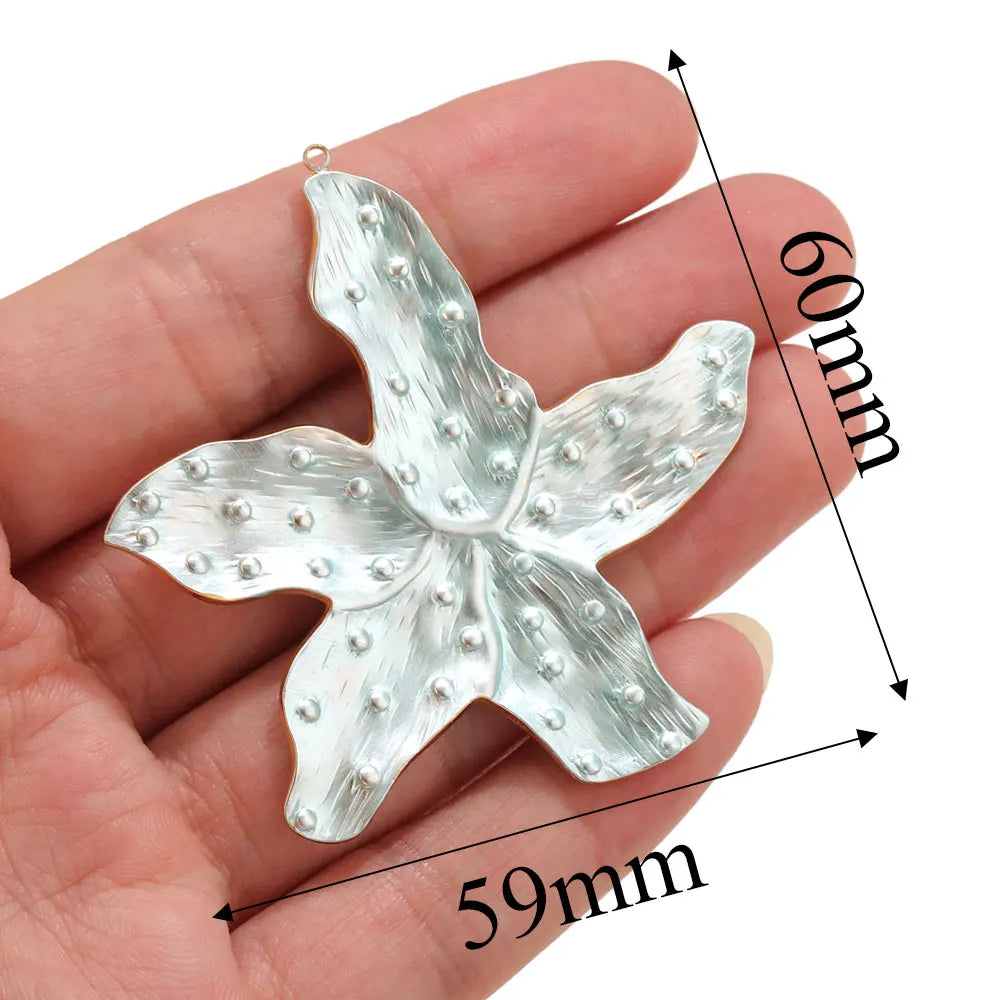 Lot 2 Breloques Coquillage & Étoile de Mer Acier Inoxydable — Pendentifs Bijoux Plage Fait Main