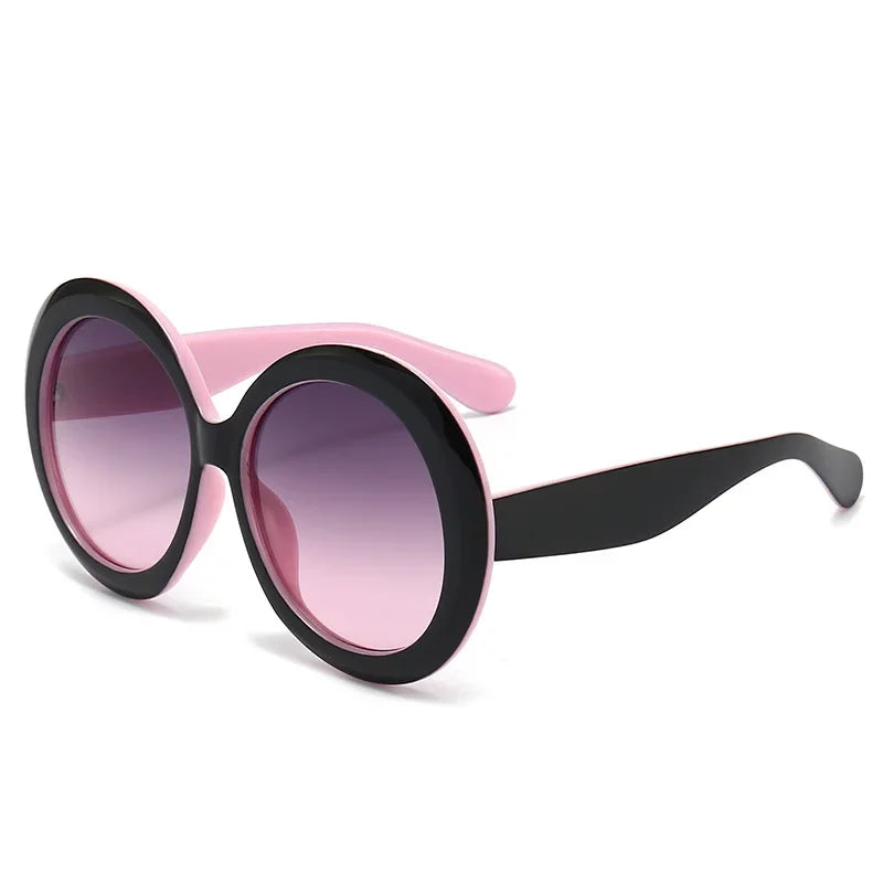 Lunettes de Soleil Rondes Oversize — Grande Monture Acétate, UV400, Style Luxe Unisexe, 9 Coloris