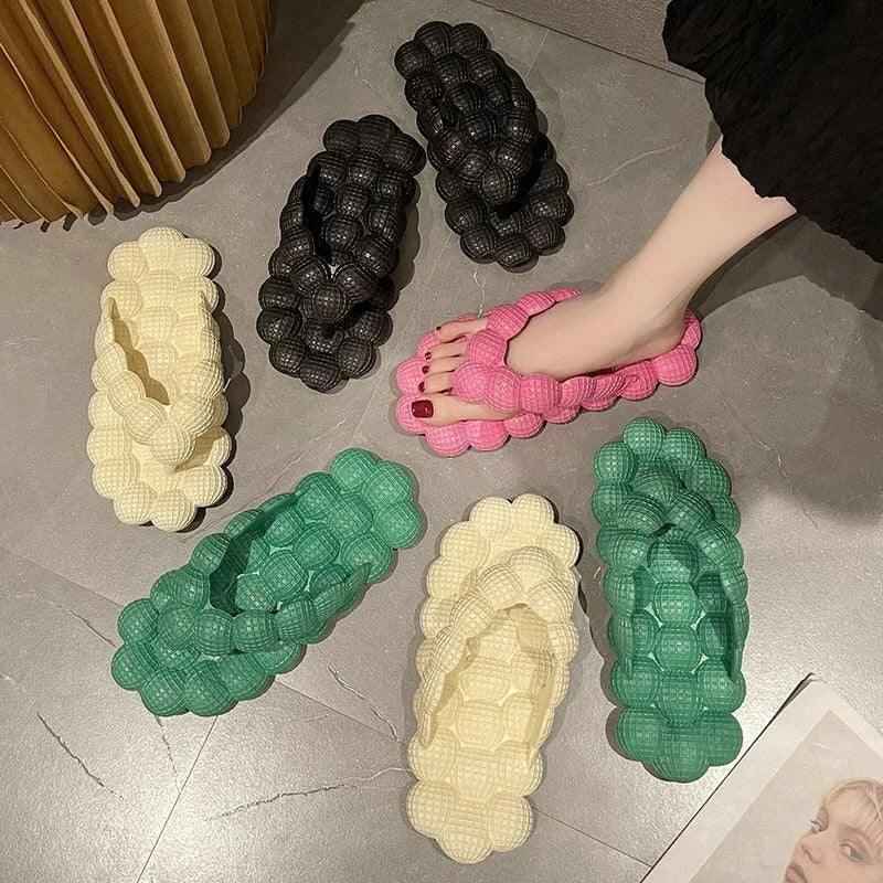 Tongs Femme Style Coréen – Chaussons Plats Massage Antidérapants Maison & Été