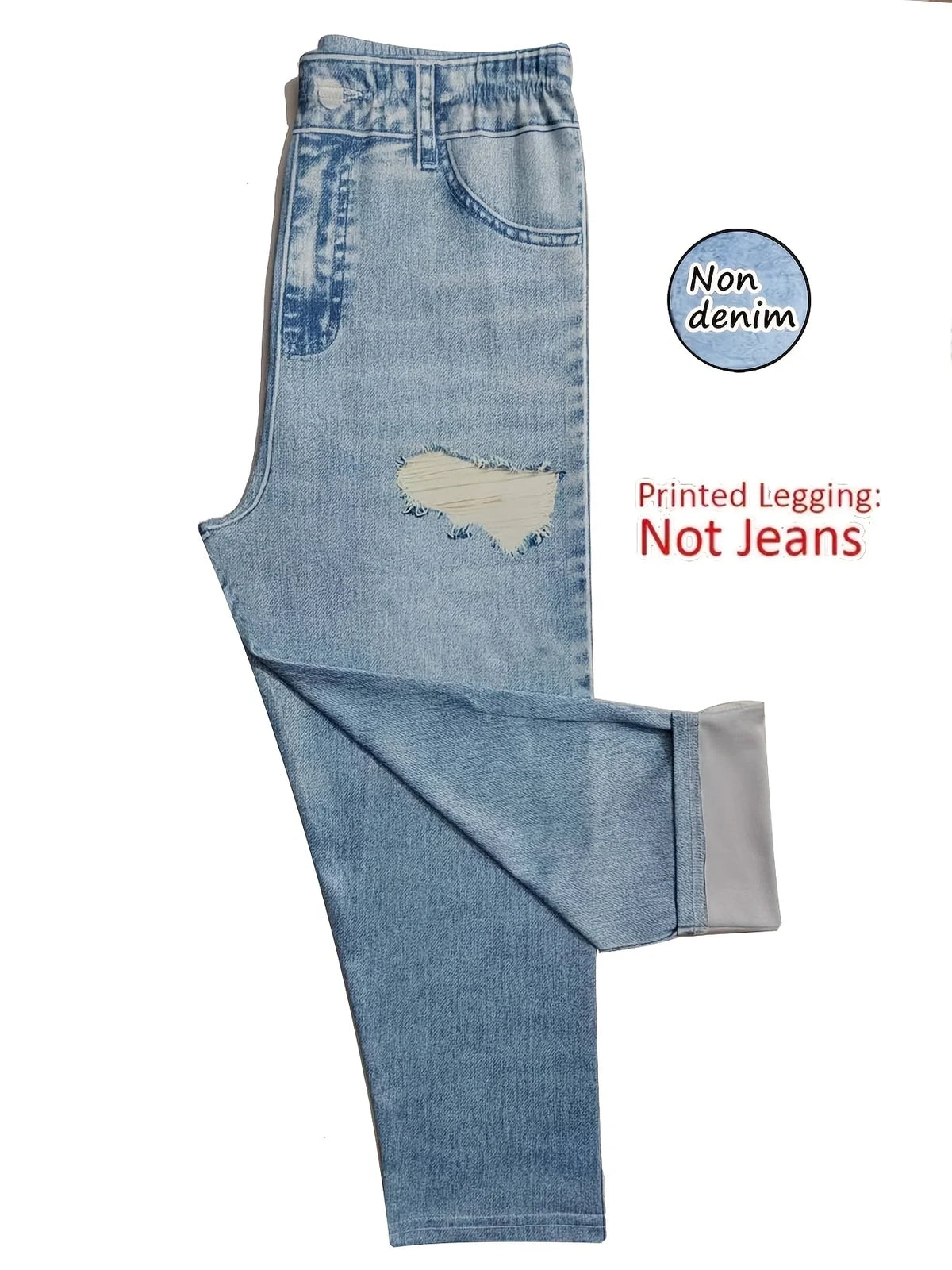 Legging Capri Imitation Denim Femme – 7/8 Slim Breathable Sport Yoga & Plage