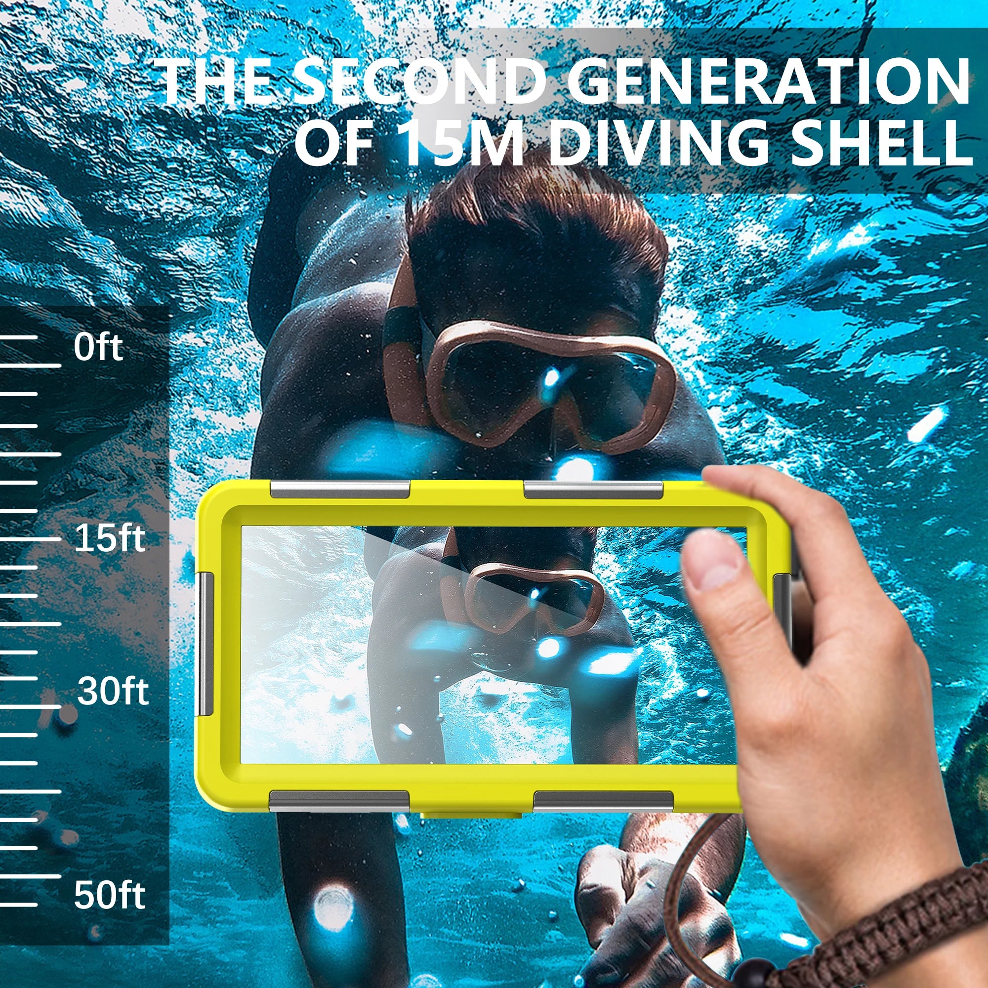 Étui Étanche Shellbox IP68 Multicolore 6,9" — 15m/50ft, Photo Plongée Professionnelle