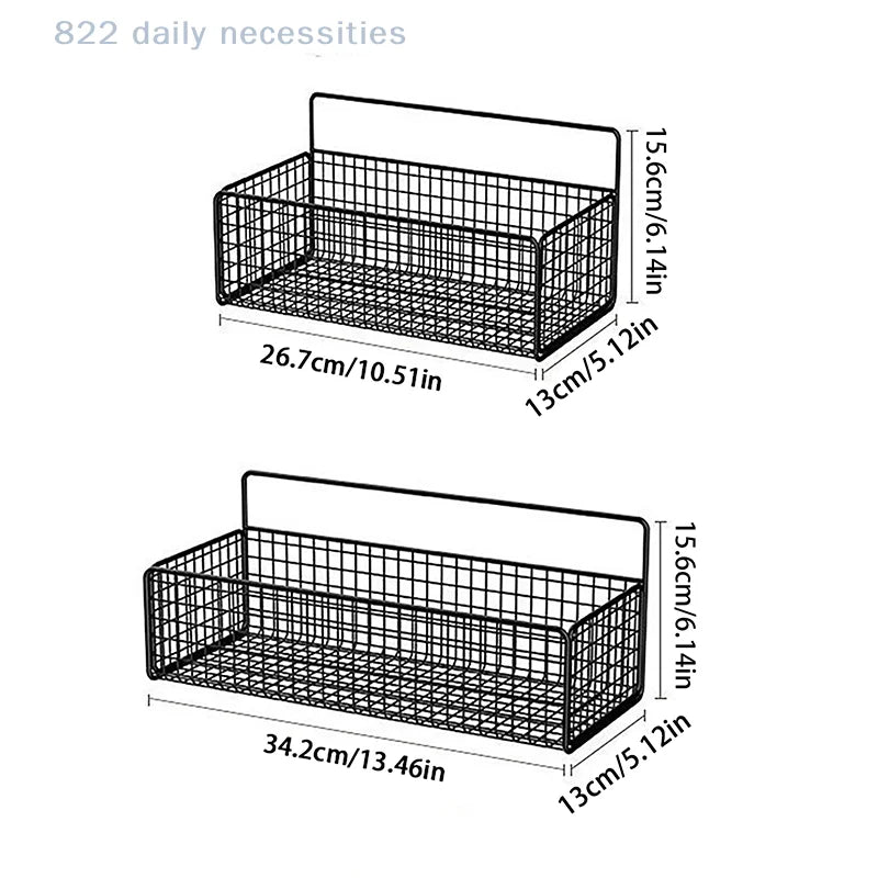 Étagère Murale Salle de Bain & Cuisine Sans Perçage – Fer, 2 Tailles