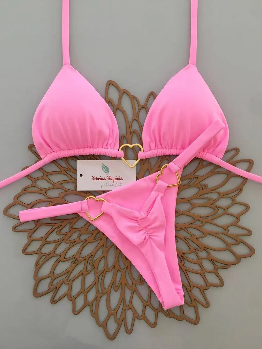 Bikini Brésilien Lacé Imprimé 2026 — Micro Swimwear Dos Nu Femme
