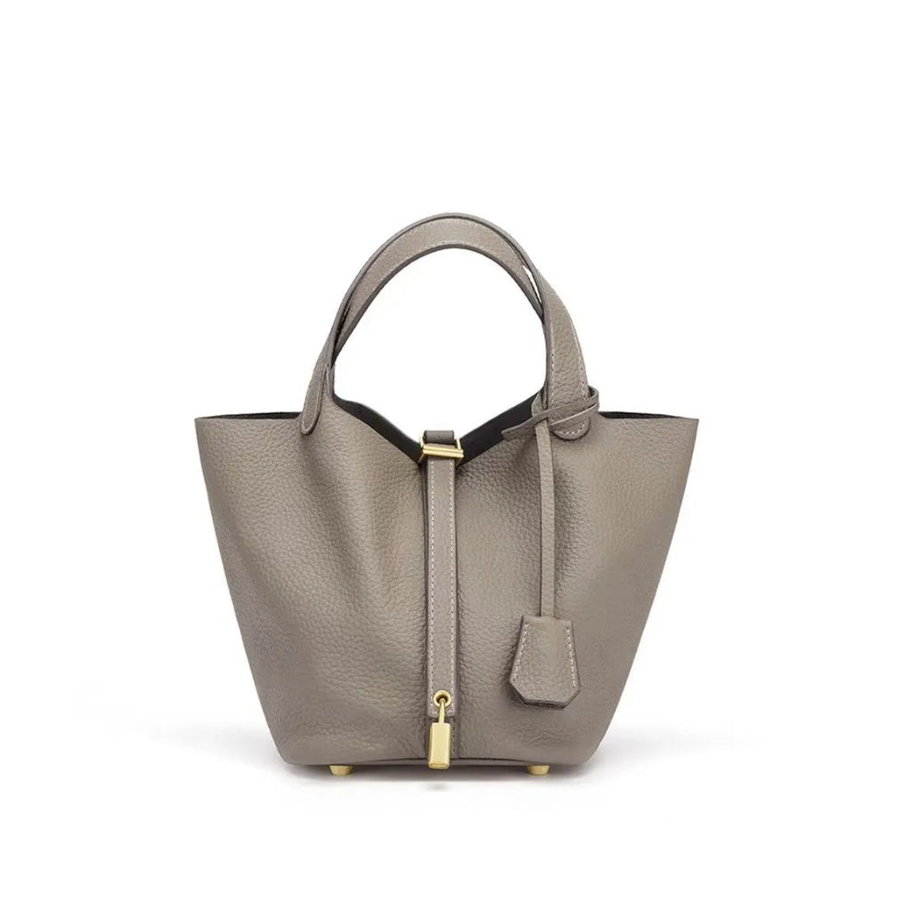 Sac Seau PU Style Panier — Sac À Main Femme Tendance Avec Pochette Intérieure