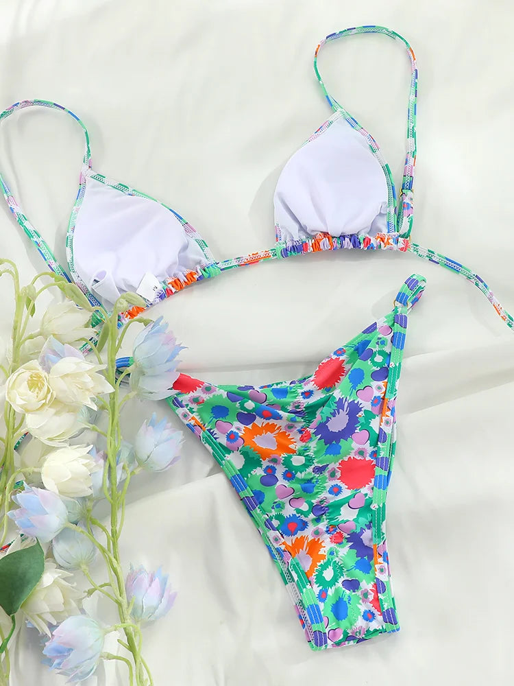 Micro Bikini Imprimé Extreme Cut Out 2024 — Taille Basse Femme