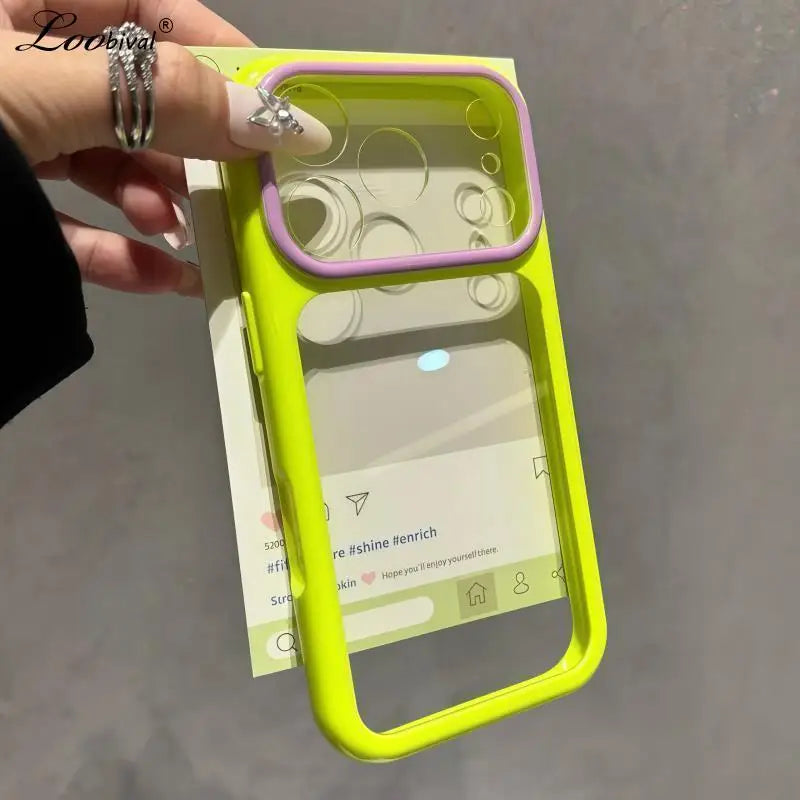 Coque Transparente Candy Color Contrastes — Ultra-Slim Antichoc iPhone 11 à 17 Pro Max